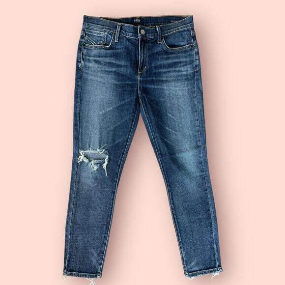 Agolde Sophie High Rise Crop Skinny Jeans Distressed size 8 28 ripped pants - Picture 1 of 4